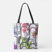 Abstrakte FlowerLines Taschen-Tasche Tasche (Rückseite)