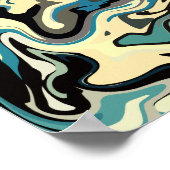 Abstrakte Fluid Art mit erdigen Tonen Poster (Ecke)