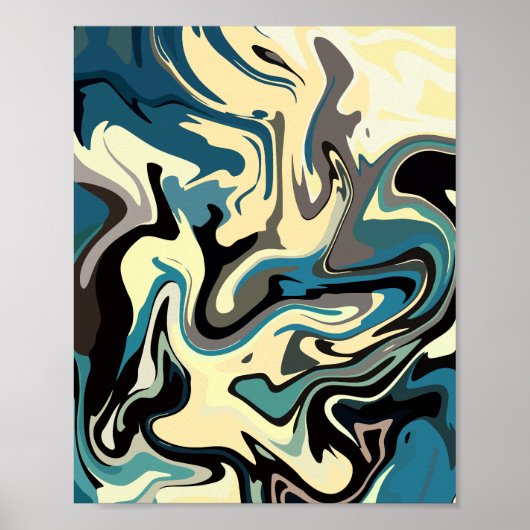 Abstrakte Fluid Art mit erdigen Tonen Poster (Vorne)