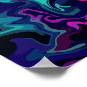 Abstrakte Fluid Art mit lebhaften Farben Poster (Ecke)