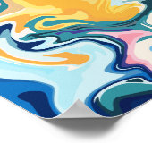 Abstrakte Fluid Art mit lebhaften Farben Poster (Ecke)