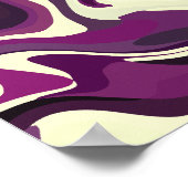 Abstrakte Fluid Art mit Lila und cremefarbenen Tön Poster (Ecke)