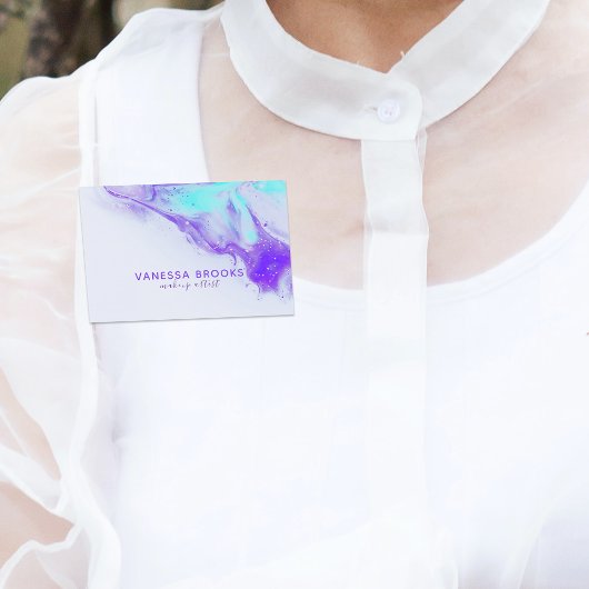 Abstrakte Fluid Art Mixing Paint Makeup Artist Namensschild