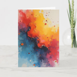 Abstrakte Fluid-Feuer- und Ozean-Kunst-Grußkarte Karte
