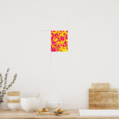 Abstrakte Fluid-Kunst mit Gelb- und Rosa-Wirbel Poster (Küche)