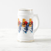 Abstrakte Fluid Line Face Art Bierglas (VorderseiteRechts)