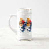 Abstrakte Fluid Line Face Art Bierglas (Links)