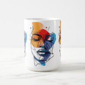 Abstrakte Fluid Line Face Art Kaffeetasse (Mittel)