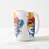 Abstrakte Fluid Line Face Art Kaffeetasse (VorderseiteRechts)