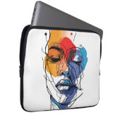 Abstrakte Fluid Line Face Art Laptopschutzhülle (Vorne Rechts)