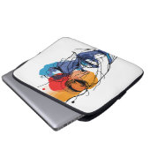 Abstrakte Fluid Line Face Art Laptopschutzhülle (Vorne Knopf)