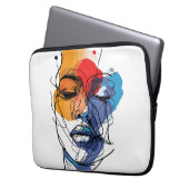 Abstrakte Fluid Line Face Art Laptopschutzhülle (Vorderseite Links)