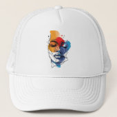Abstrakte Fluid Line Face Art Truckerkappe (Vorderseite)
