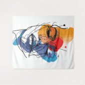 Abstrakte Fluid Line Face Art Wandteppich (Vorderseite (Horizontal))