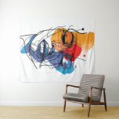 Abstrakte Fluid Line Face Art Wandteppich (Beispiel (Horizontal))