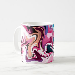 Abstrakte Fluid-Strudel-Kunst in Pink, Weiß und Bl Kaffeetasse