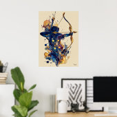 Abstrakte Fluid-Tinte-Bogenschütze – Moderne Beweg Poster (Heimbüro)