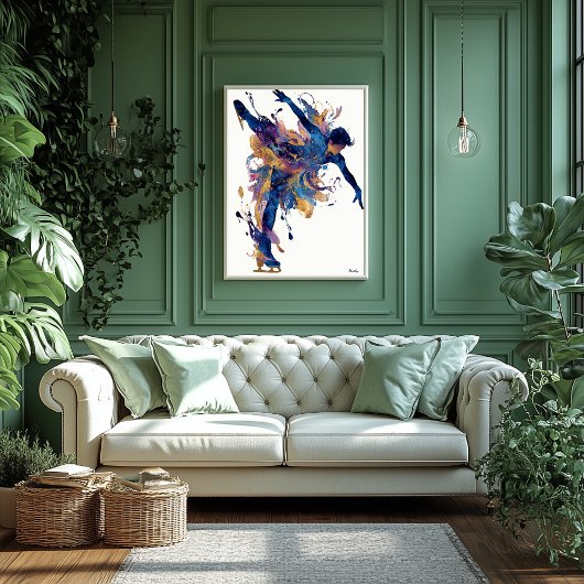 Abstrakte Fluid-Tinte-Eislaufkunst – Moderne Beweg Poster