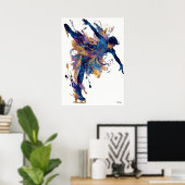 Abstrakte Fluid-Tinte-Eislaufkunst – Moderne Beweg Poster (Heimbüro)