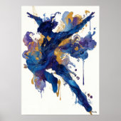 Abstrakte Fluid-Tinte Skater – Dynamische Bewegung Poster (Vorne)
