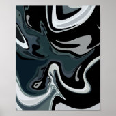 Abstrakte Fluidität in monochromen Wirbel Poster (Vorne)