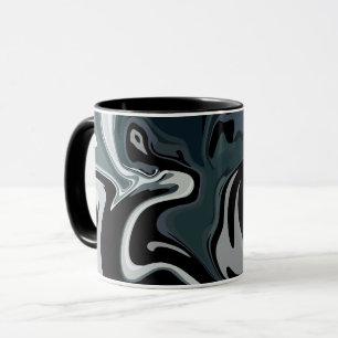 Abstrakte Fluidität in monochromen Wirbel Tasse