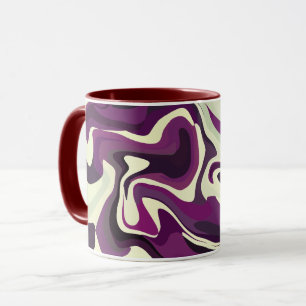 Abstrakte Fluidkunst mit lila und cremefarbenen Tö Tasse