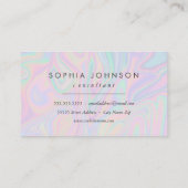 Abstrakte Flüssig-Irideszierende Pastellfarbe Visitenkarte (Rückseite)