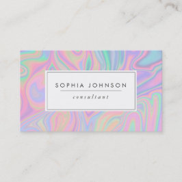 Abstrakte Flüssig-Irideszierende Pastellfarbe Visitenkarte