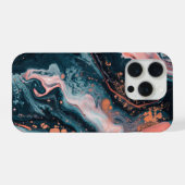 Abstrakte Flüssig-Marmor-Moderne iPhone Hülle (Rückseite (Horizontal))