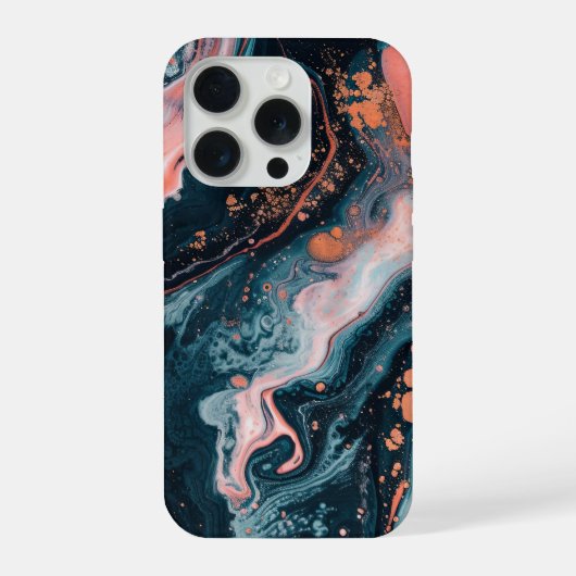 Abstrakte Flüssig-Marmor-Moderne iPhone Hülle (Rückseite)