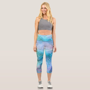 Abstrakte Flüssig-Marmor-Stein-Textur Hintergrund Capri Leggings