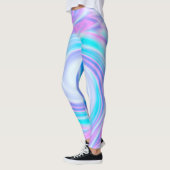 Abstrakte, flüssige Pastellfarben in lila Farbtöne Leggings (Links)