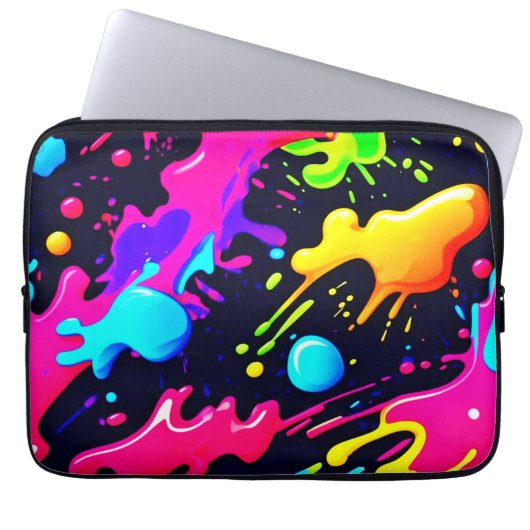 Abstrakte Flüssigfarben-Explosion-Kunst Laptopschutzhülle (Vorderseite)
