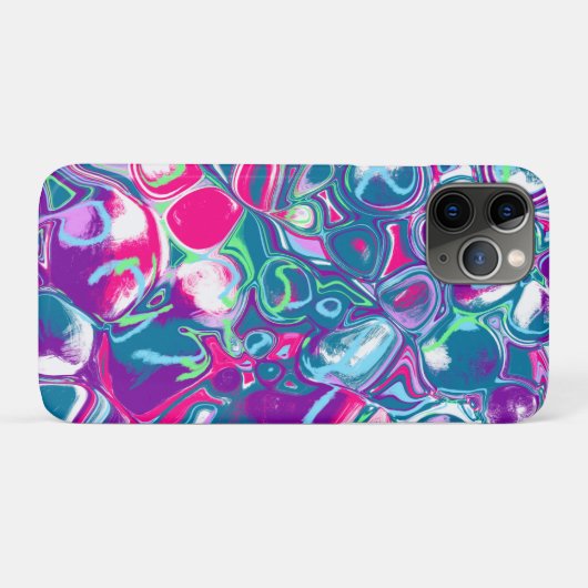 Abstrakte Flüssigkeiten in Rosa und Blau Kunst Case-Mate iPhone Hülle (Rückseite (Horizontal))