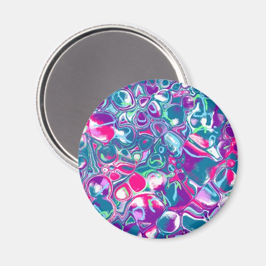 Abstrakte Flüssigkeiten in Rosa und Blau Kunst Magnet (Vorderseite/Rückseite)