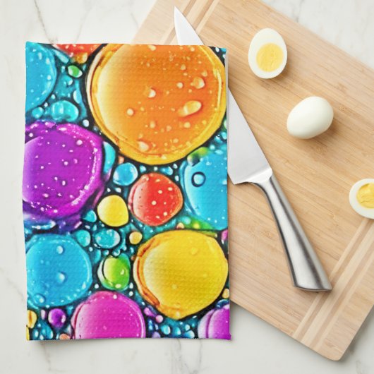 Abstrakte Flüssigkeitstropfen Geschirrtuch (Viertel Falte)