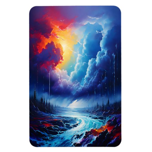 Abstrakte Flusslandschaft Lago Maggiore Magnet (Vertikal)