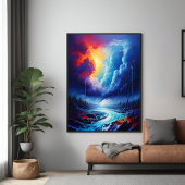 Abstrakte Flusslandschaft Lago Maggiore Poster