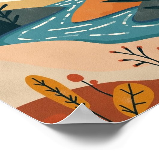 Abstrakte Flusslandschaft Poster (Ecke)