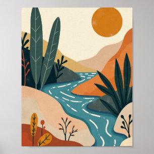 Abstrakte Flusslandschaft Poster