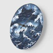 Abstrakte Flut" - Meereswelle Große Wanduhr (Winkel)