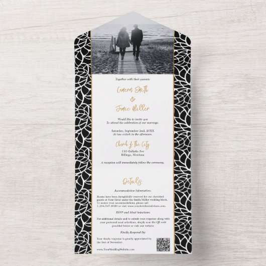 Abstrakte Foliage All-in-One Einladung (Innen Boden)