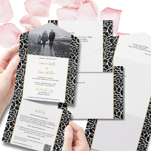 Abstrakte Foliage All-in-One Einladung