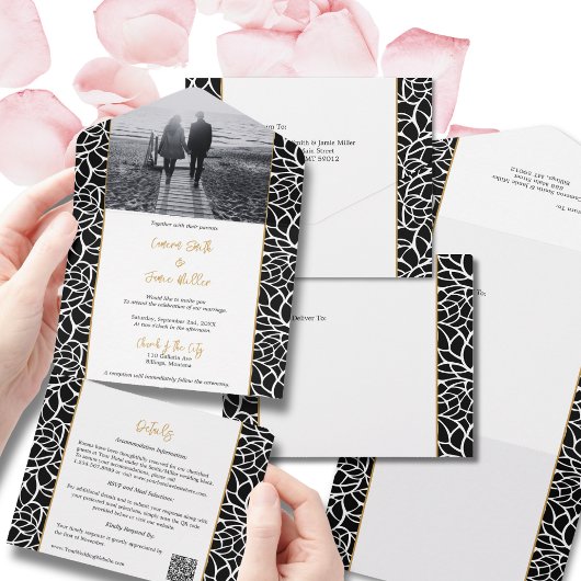 Abstrakte Foliage All-in-One Einladung