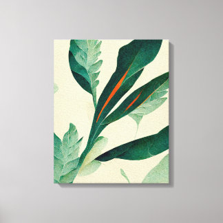 Abstrakte Foliage Pflanze Verließ Leinwand Maleris