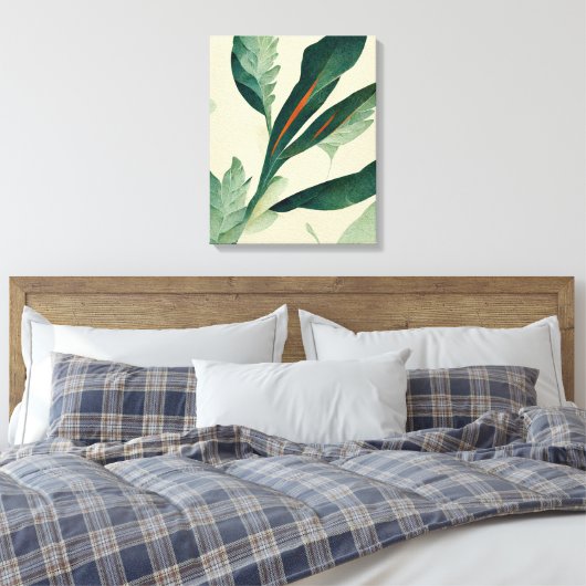 Abstrakte Foliage Pflanze Verließ Leinwand Maleris (Insitu (Schlafzimmer))