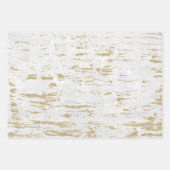 Abstrakte Folien aus Gold und Weißpapier Geschenkpapier Set (Vorderseite 3)