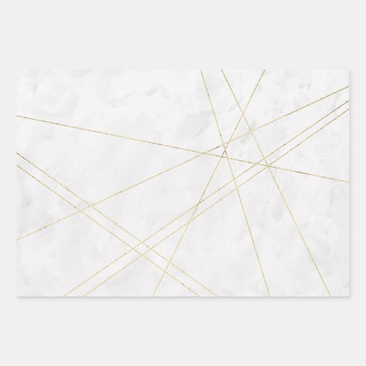 Abstrakte Folien aus Gold und Weißpapier Geschenkpapier Set (Vorderseite 2)