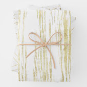 Abstrakte Folien aus Gold und Weißpapier Geschenkpapier Set (Beispiel)